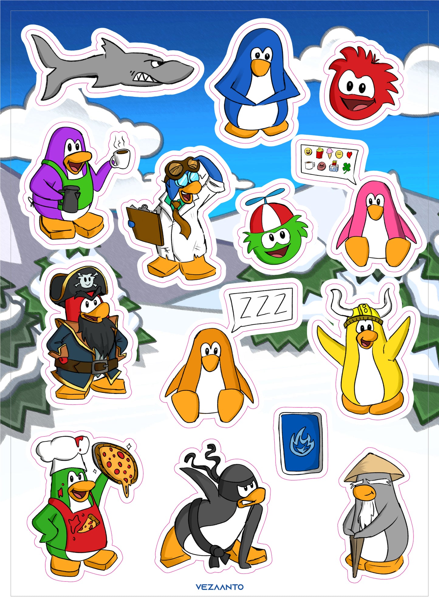Club Penguin: Icons | Sticker Sheet