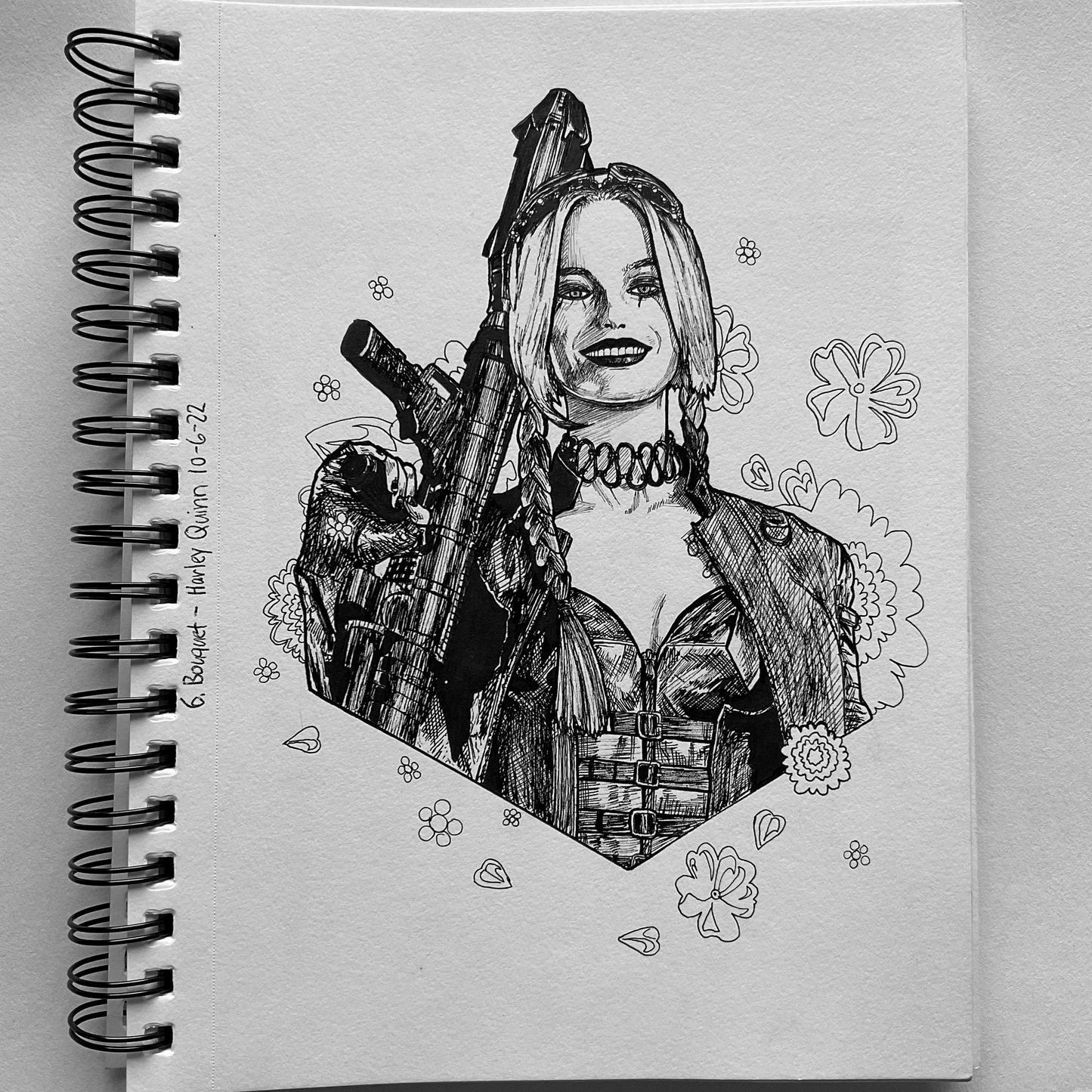 Harley Quinn: Flowers | Traditional Drawing