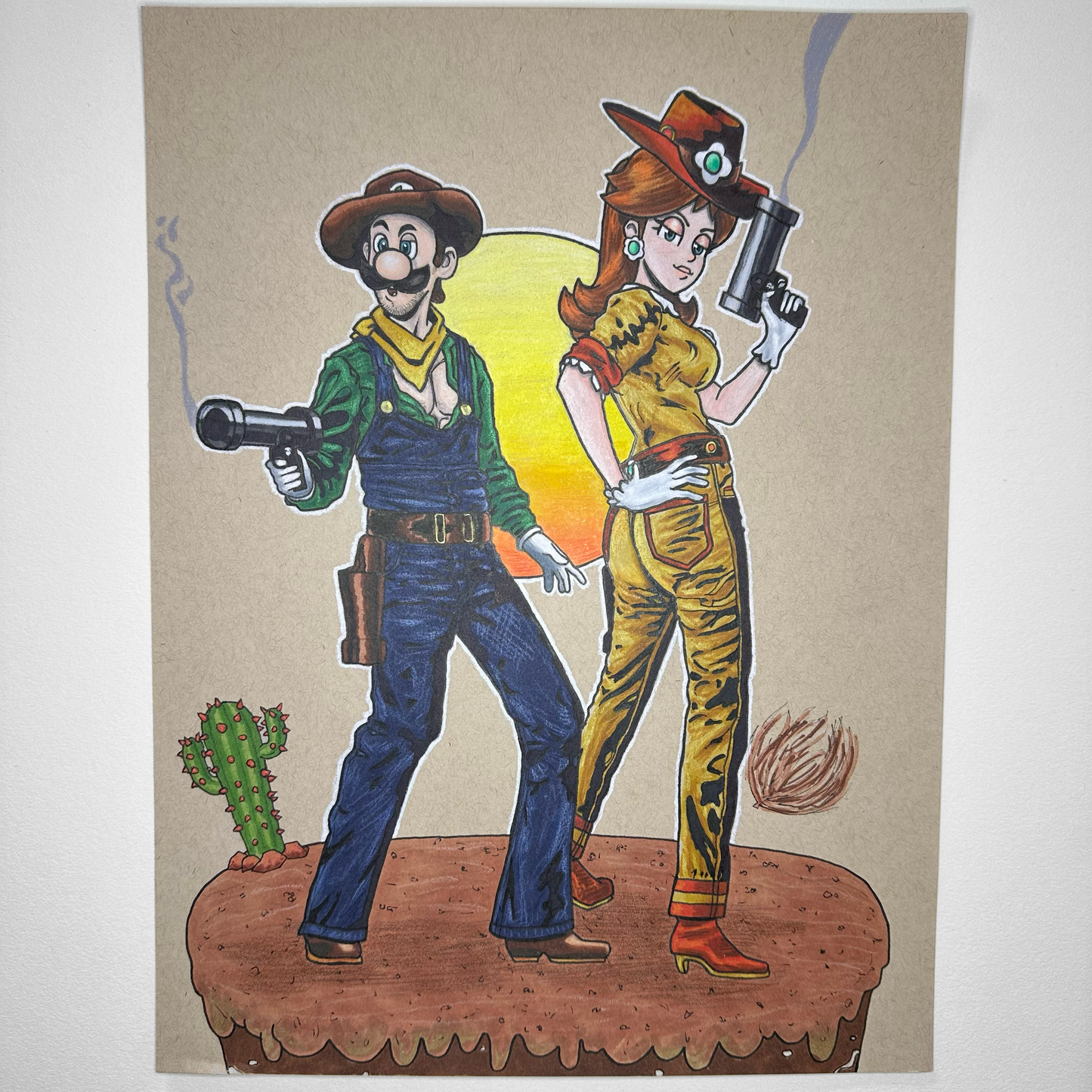 Luigi & Daisy: High Noon | Traditional Drawing
