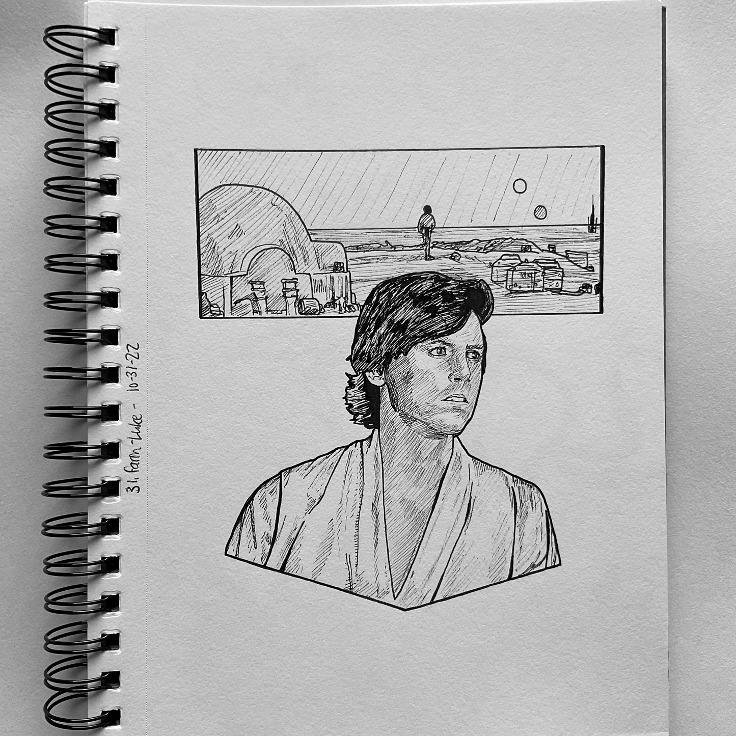 Luke Skywalker: Twin Suns | Traditional Drawing