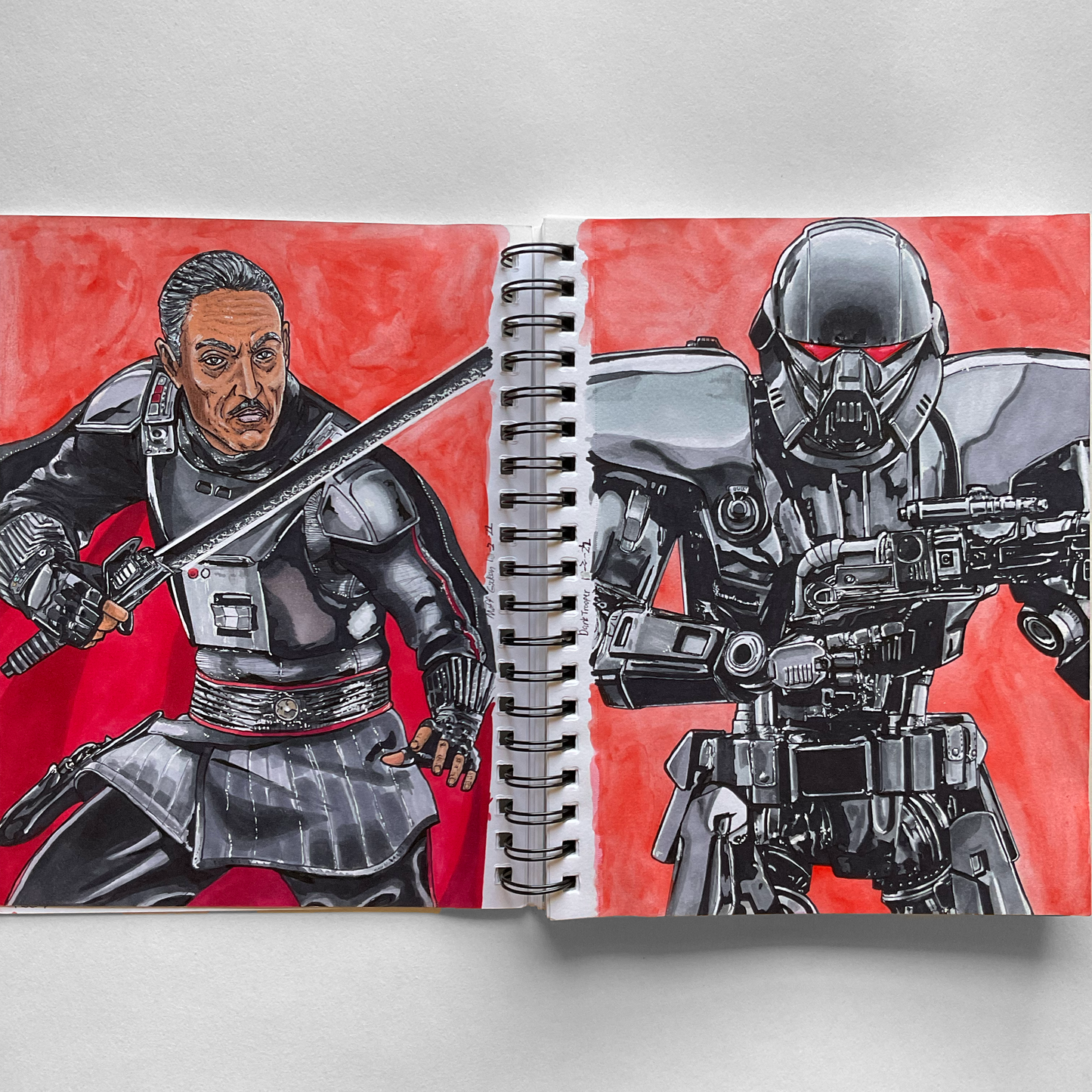 Moff Gideon x Dark Trooper | Traditional Drawing