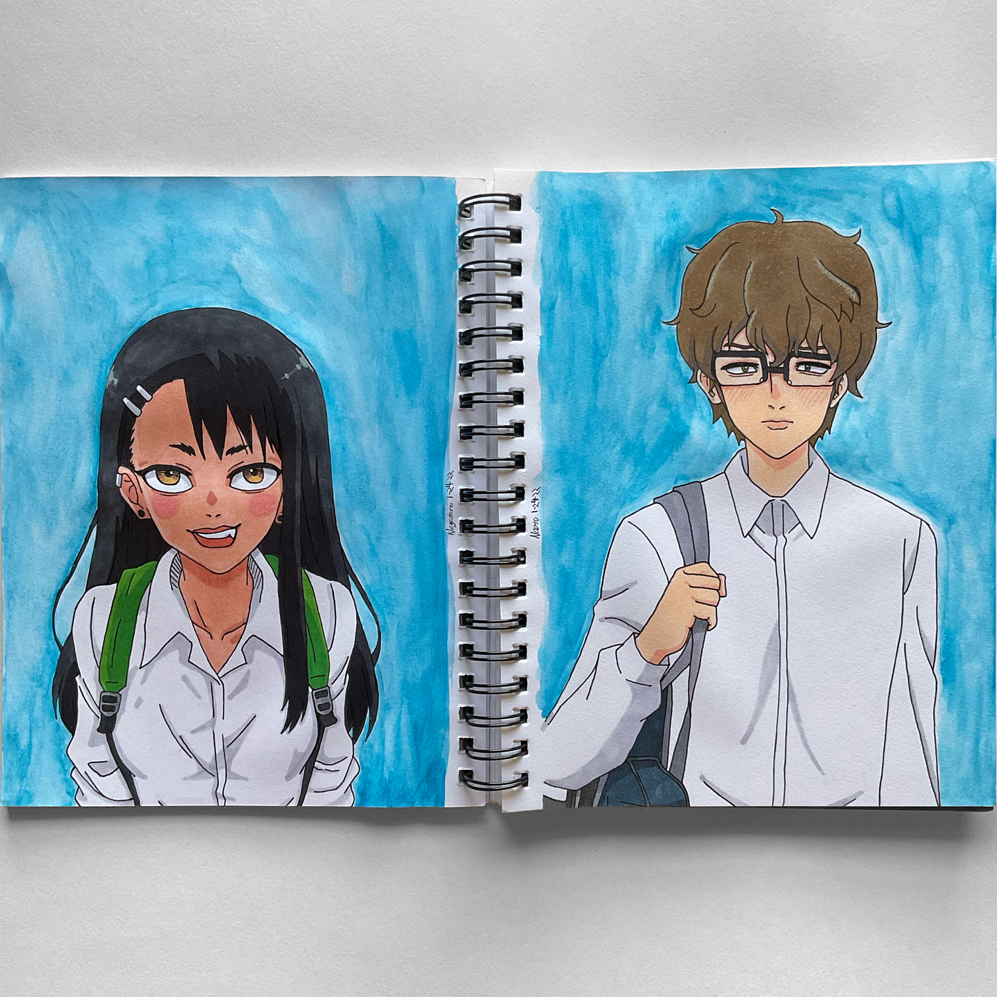 Nagatoro x Naoto - Spread | Traditional Drawing