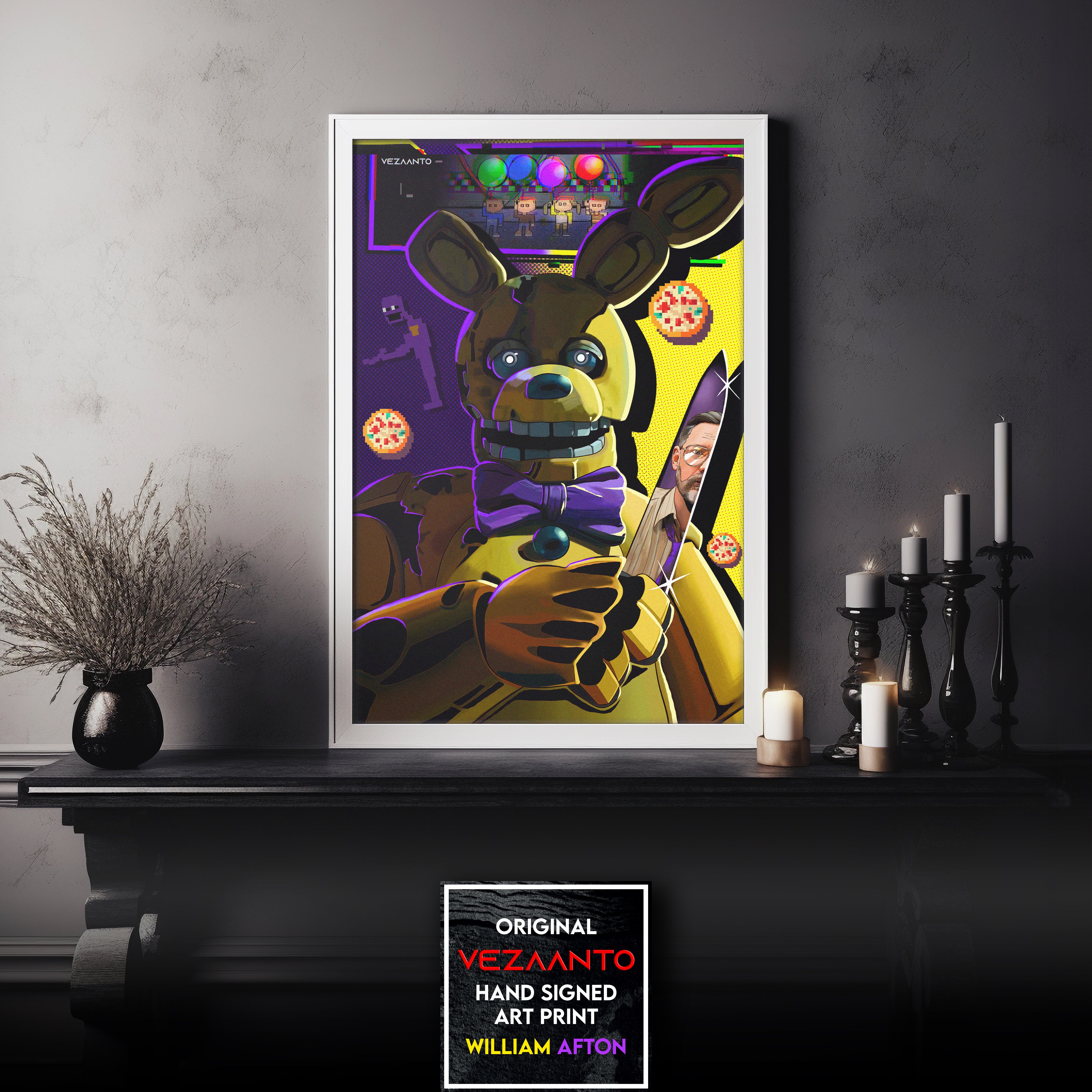William Afton Rabbit William Afton / The Yellow Rabbit | Print – Vezaanto