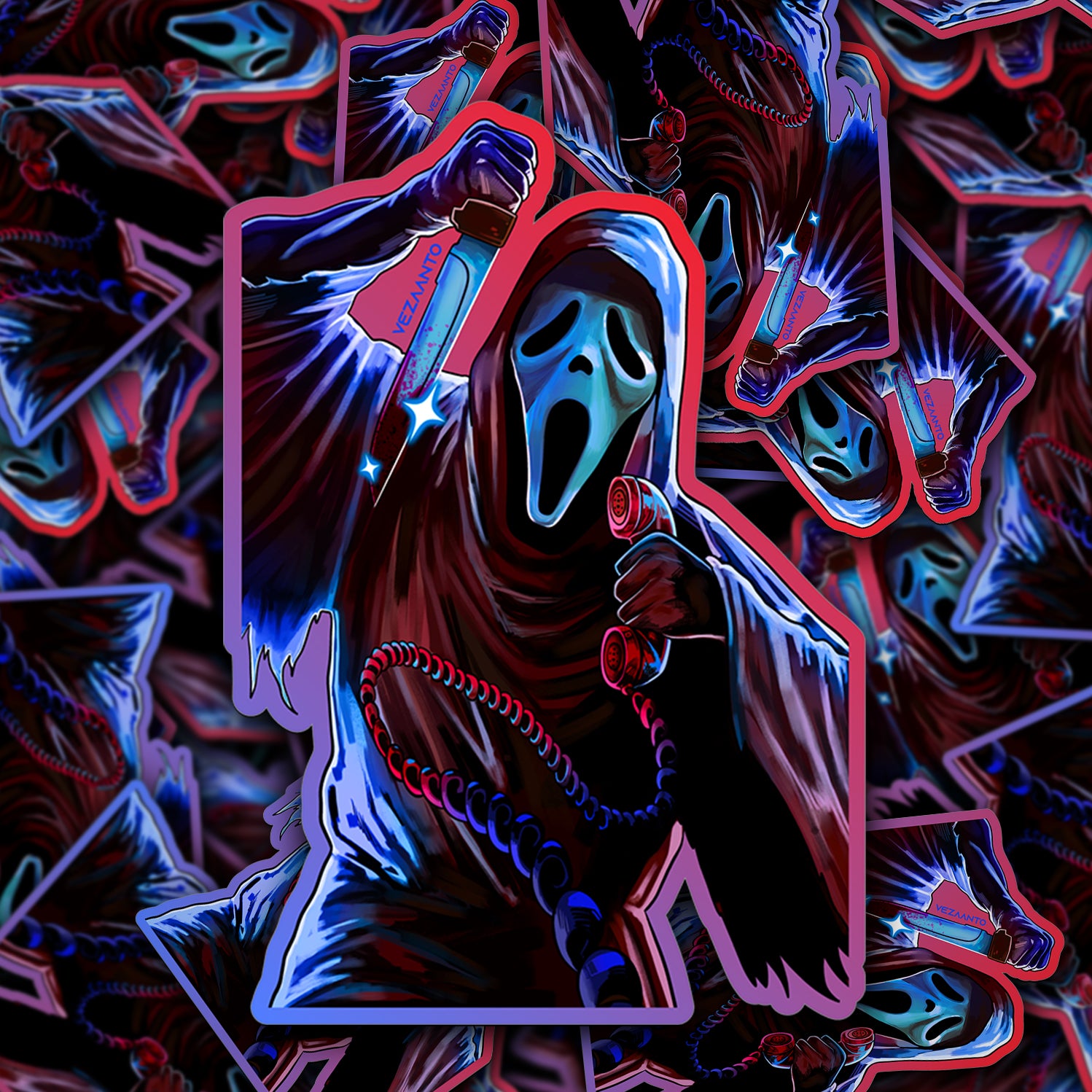 Ghostface Sticker Chart Ghostface | Sticker – Vezaanto