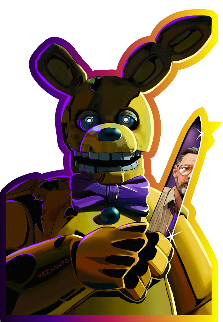 William Afton Rabbit William Afton / The Yellow Rabbit | Sticker – Vezaanto